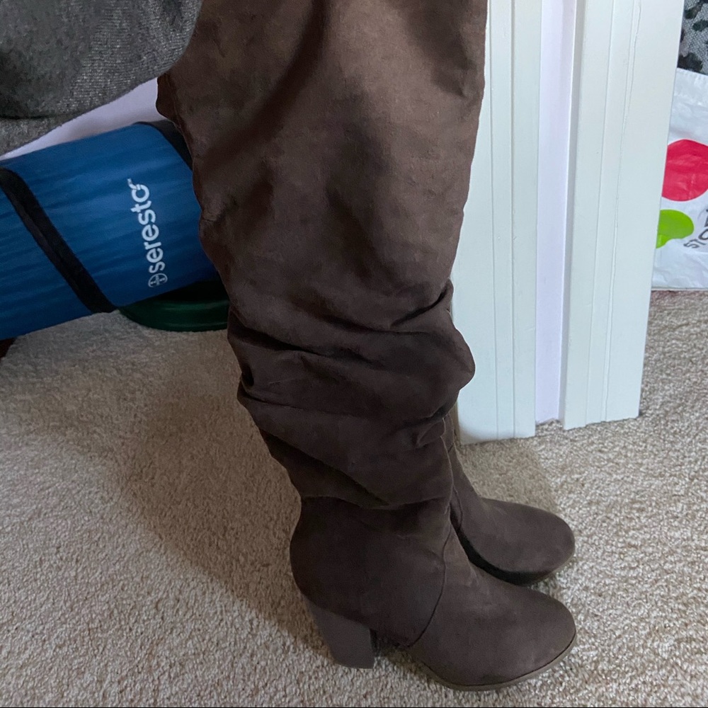 Tall suede boots